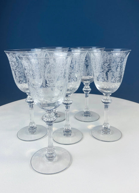 Vintage Stemware, Vintage Crystal Glasses, Crystal Wine Glasses, Antique Stemware, Antique Crystal Glasses, Vintage Tableware, Antique glass, Dining Room, 
