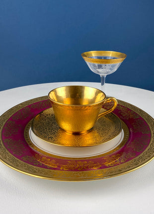 Gold on Gold Cup and Saucer by Wheeling, Germany. Stunning Gilded Tea Set. Luxury Living. Gift for Him or Her. Collectible Fine China.
