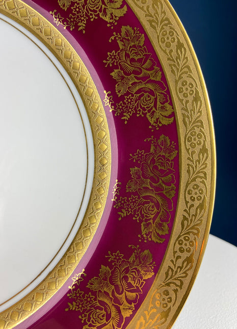 Serving Plate Antique Home Decor. Paragon, Hand Painted Cobalt Blue With Gold Serving Plate. Collectible Porcelain Replacements.