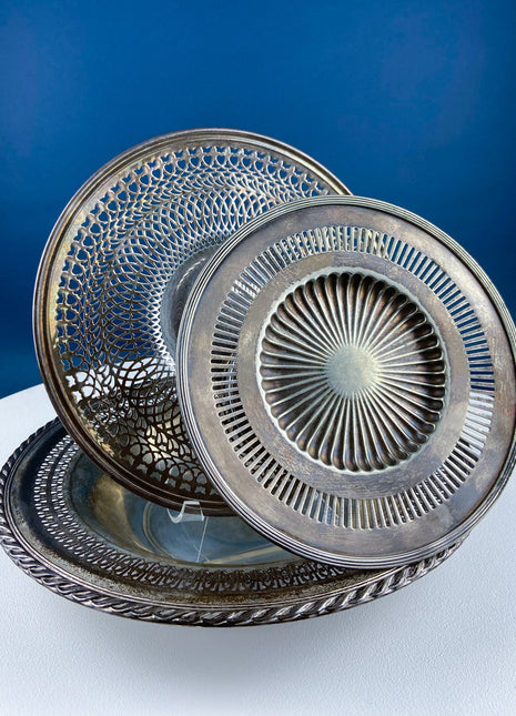 Vintage Silver Plated Serving Dishes Collection. Stunning Lacey Filigree. Benedict Plate, Gorham, W.M. Rogers. Table Centerpieces. Holiday.