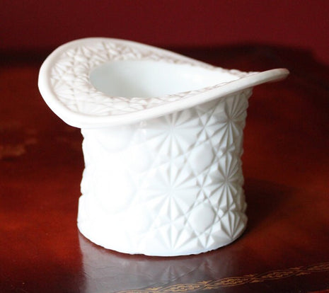 Westmoreland Milk Glass Hat Vase with Diamond and Stars