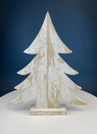 Large Rustic Wooden Christmas Tree. White Distressed Pine. Modern Farmhouse Holiday Decor. Cabin