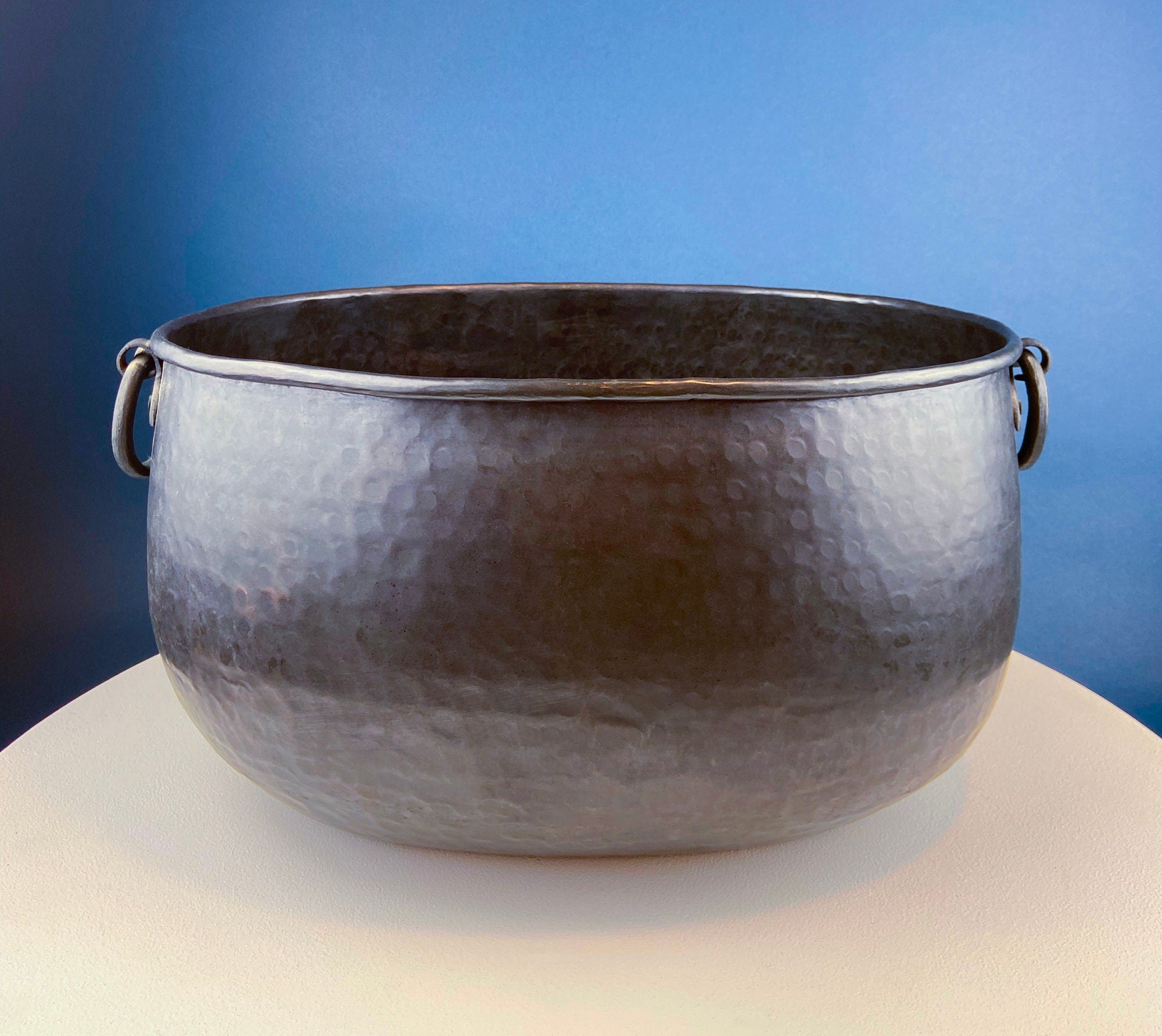 Cauldron Hand Extra Large Hand Pounded Copper Blackened Cauldron. Antique Hand Hamme ...