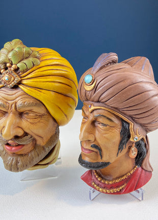 READY Bosson Like Chalkware Head of Smilling Asian Man in Yellow Hat. Life Like Caricature of Coolio. Ethnic Wall Hanging. Collectible Bust.