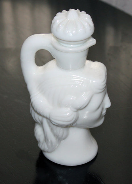 Avon Milk Glass Grecian Style Woman's Head Pitcher