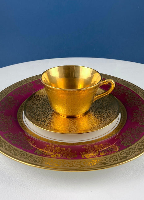 Gold on Gold Cup and Saucer by Wheeling, Germany. Stunning Gilded Tea Set. Luxury Living. Gift for Him or Her. Collectible Fine China.