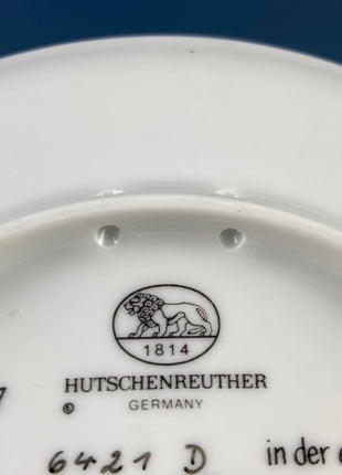Limited Edition Hutschenreuther 8" Plate. Ursula Band Exclusive. Wall Hanging Plate with Bucket of Flowers. Collectible Wall Art.
