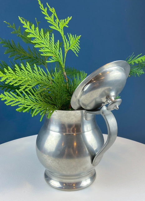 Vintage Large Pewter Pitcher/Pot/Vase. Collectible Woodbury Pewterers. Stunning For Dry or Live Flower Arrangements. Rustic Home Decor.