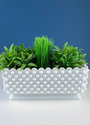 white glass plant pot French Country Milk Glass Planter. Herb Pot. Window Sill Flower Pot. White Dining Room Decor. Gift for Gardener. Gift for Mom