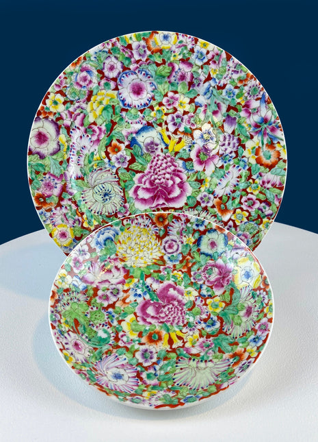 Antique Porcelain Hand Painted Display or Serving Bowl A.C.F.