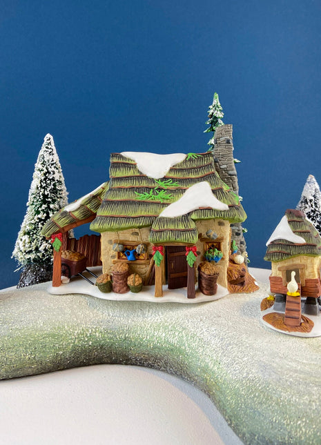 Dickens' Village Series. McShane Cottage and Matching Bird/Duck Coop. Illuminated Christmas Village House by Department 56. Holiday Decor.