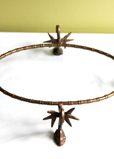 Solid Brass Oval Stand - Bamboo Like Branches