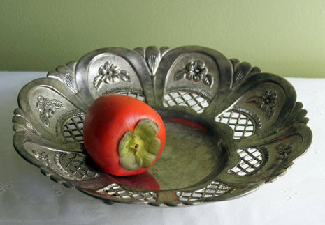 Silver Plated Bowl on Three Feet . Ornate Bowl.