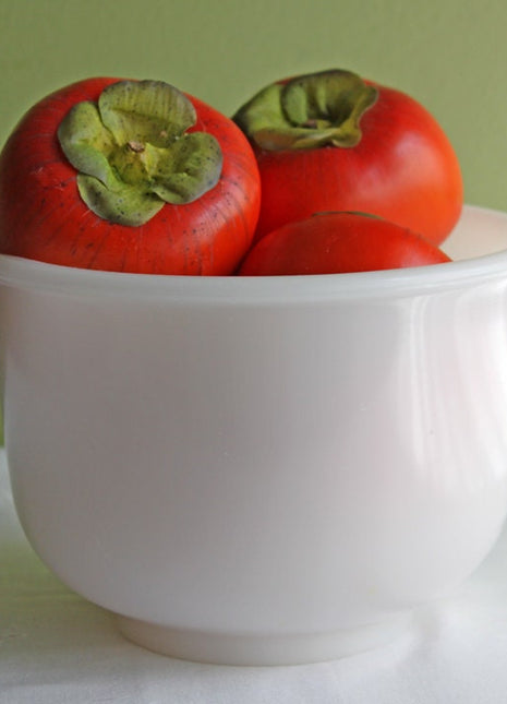 Glassbake Mixing Bowl. Milk Glass Bowl with Spout Made in USA for Sunbeam.