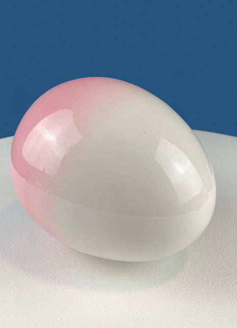 Large Ceramic Pink and White Egg. 6" Tall Ombre Egg. Easter Celebration. Dining Room Table Decor. Cafe, Store, Bakery. Modern Farmhouse