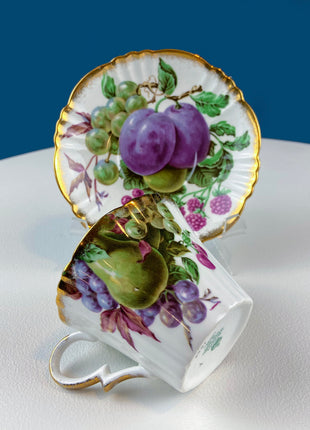 Vintage Tea Cup with Saucer by Royal Standard, England , 1060 , Fruit Pattern.