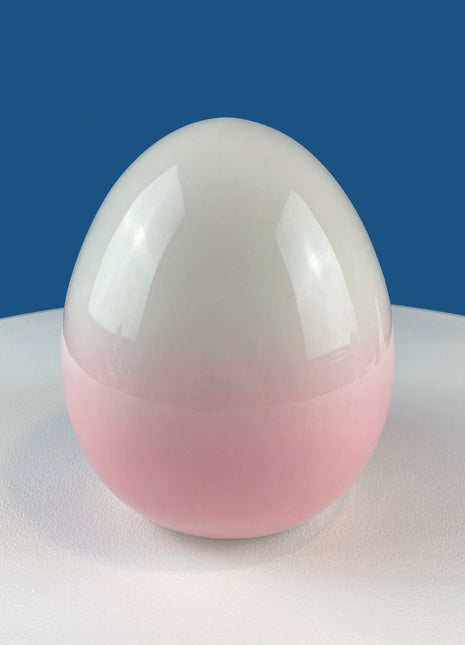 Large Ceramic Pink and White Egg. 6" Tall Ombre Egg. Easter Celebration. Dining Room Table Decor. Cafe, Store, Bakery. Modern Farmhouse