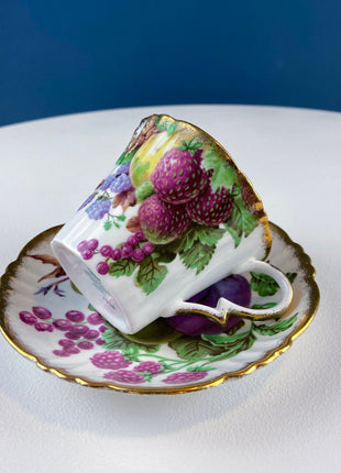 Vintage Tea Cup with Saucer by Royal Standard, England , 1060 , Fruit Pattern.