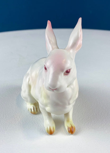 Vintage Lefton Bunny Figurine. Small Porcelain Sitting Rabbit. Hand-Painted Bunny. Easter/Spring Celebration. Collectible Table Decor.