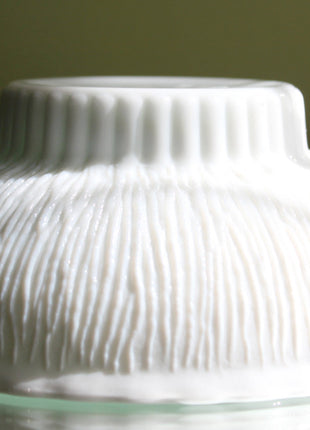Milk Glass Bowl with Organic Texture - Wedding or Home Decor