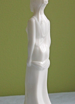 Avon Milk Glass Grecian Bottle With Stopper in Shape of Woman