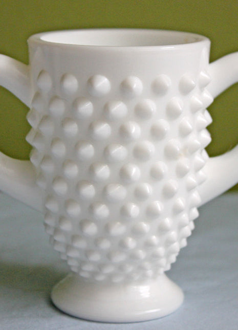 Fenton Hobnail Vase with Handles - Small Footed Vase