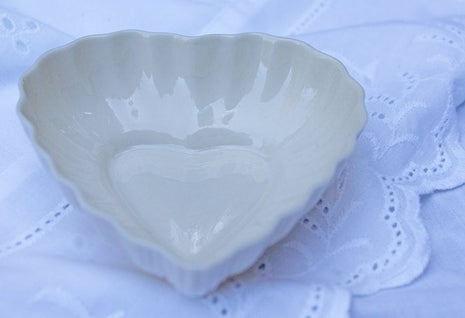 Heart Shape Antique Belleek Bowl