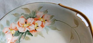 Antique Bowl with Handles - Hand Painted with Apple Blossoms