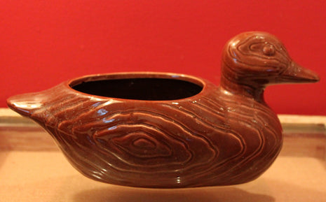 Pottery Planter. Duck Figurine Planter or Trinket Dish