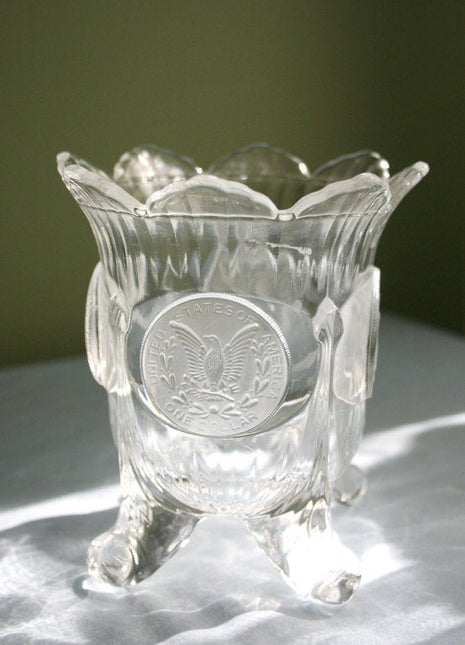 Fostoria Footed Coin Collection Candy Bowl, Vase or Display Art Glass