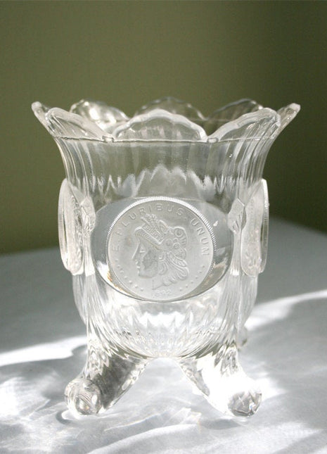 Fostoria Footed Coin Collection Candy Bowl, Vase or Display Art Glass