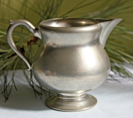 Pewter Creamer.  Vintage  Pewter Creamer or Small Pitcher. Collectible Pewter  Dish.