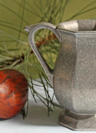 Octagonal Pewter Creamer or Small Pitcher