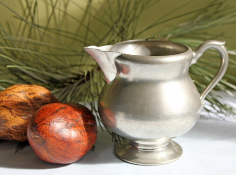 Pewter Creamer.  Vintage  Pewter Creamer or Small Pitcher. Collectible Pewter  Dish.