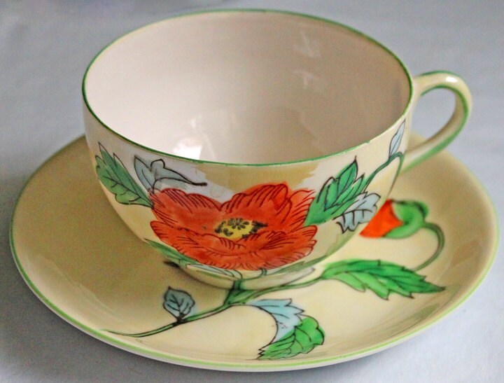 Porcelain Tea or Coffee Pot with Lid. Poppy Flower Hand Painted over L –  Anything Discovered