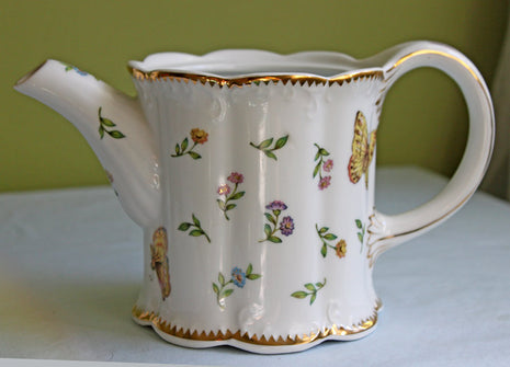 Tea Pot or Coffee Pot - Hand Painted Flowers, Butterfly, Lady Bugs by Godinger Co.