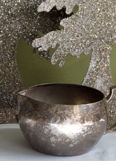 Silver Plated Creamer with Simple Elegant Shape and Handle