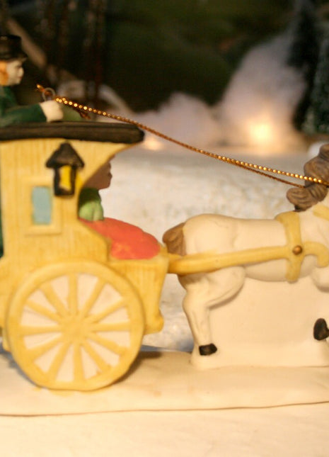 Christmas Village Figurines Dickensville Horse & Carriage, Driver