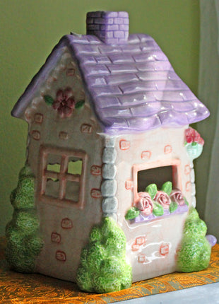 Porcelain Fairy Land House Hand Crafted Candle Cloche