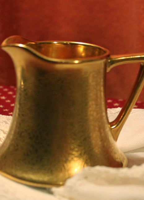 Antique Pickard Creamer - Embossed & All Over Gold