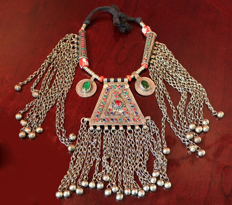 Hand Made Kuchi Tribal Necklace, Jewelry Made in Afghanistan