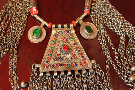 Hand Made Kuchi Tribal Necklace, Jewelry Made in Afghanistan