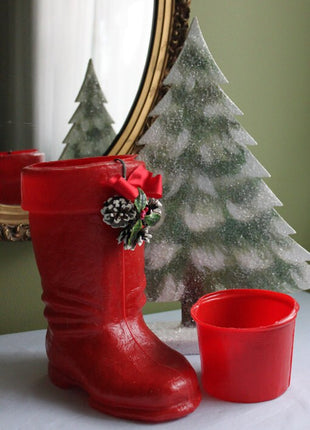 Boot of Santa / Christmas Stuffer for Small Gifts / Mantel Decor.