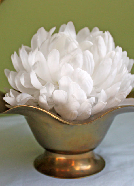 Footed Brass Potpourri Bowl with Wide Ruffled Rim Potpourri