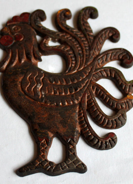 Set of 2 Cast Iron Roosters - Wall Hanging