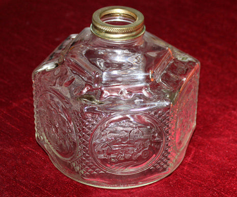 Vintage Oil Lamp Base by Lamplighter Farms with Embossed Country Style Scenes