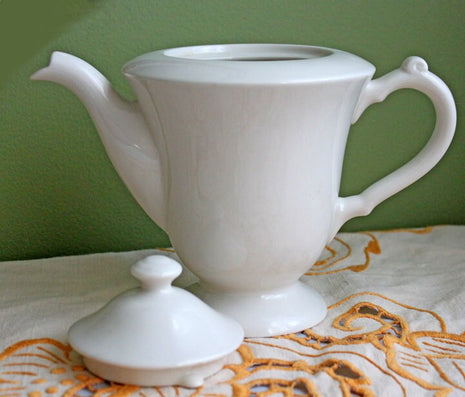 White Porcelain Teapot or Coffee Pot by London Pottery