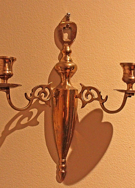 Wall Brass Candle Holder for Two Candles