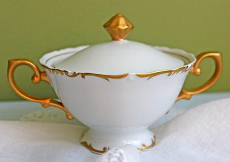 Antique Sugar Bowl with Lid by Brenton Regency. Made in Japan.