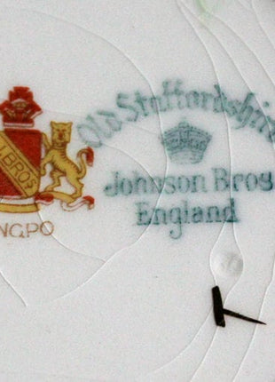 Antique Old Staffordshire 10 Inch Dinner Plate, 100 Years Old. Johnson Brothers Ningpo Pattern. Made in England in 1920s.